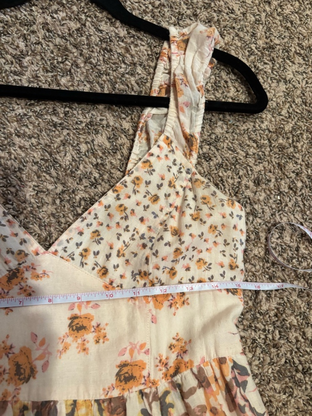 Free People Cream Maxi Dress with Orange, Brown and Yellow Floral Print - Picture 12 of 16